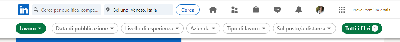 Linkedin ricerca di lavoro